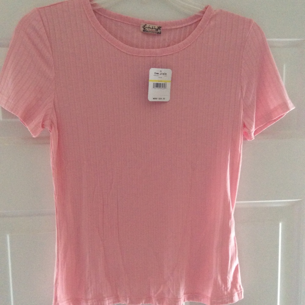 FREE PEOPLE Baby Rib Tee NWT Blush SZ XS, S, M, L - Picture 5 of 7